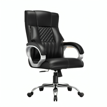 Cushion high back office chair in black